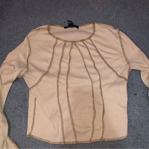 forever 21 reverse hem light brown long sleeve size medium